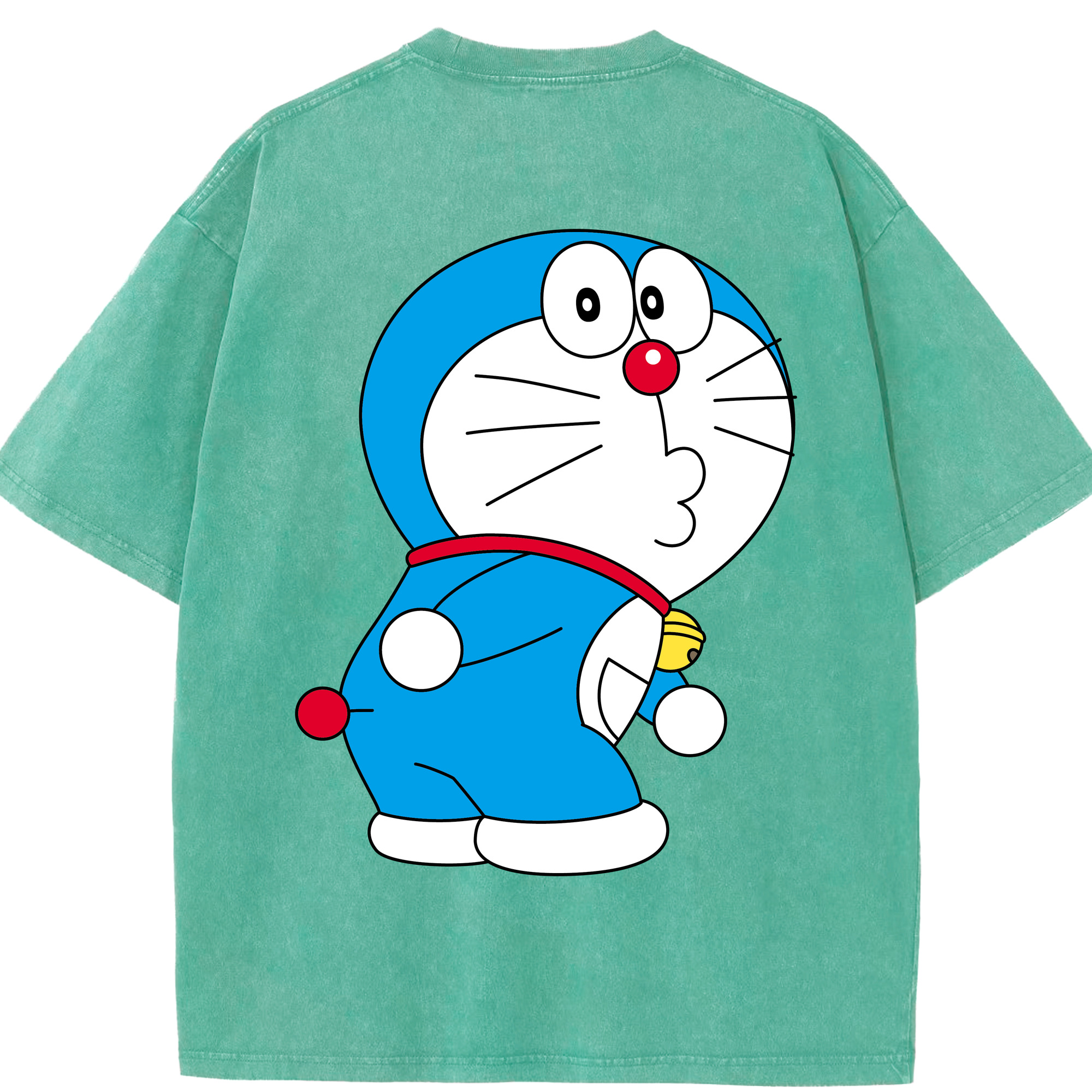 （画像用） ドラえもん Doraemon 綿100% ヴィンテージ風 半袖Tシャツ（背面プリント）